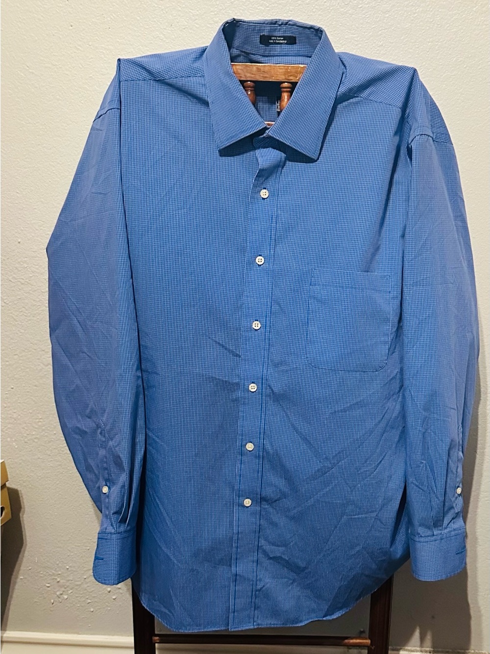 Chaps Blue Micro-Check Dress Shirt